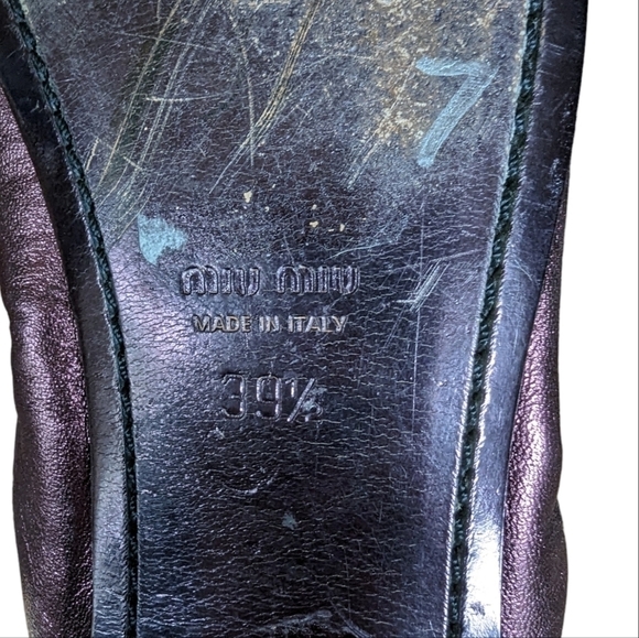 Miu Miu purple embellished jewel ballet flats sz EU 39.5 - Picture 8 of 12